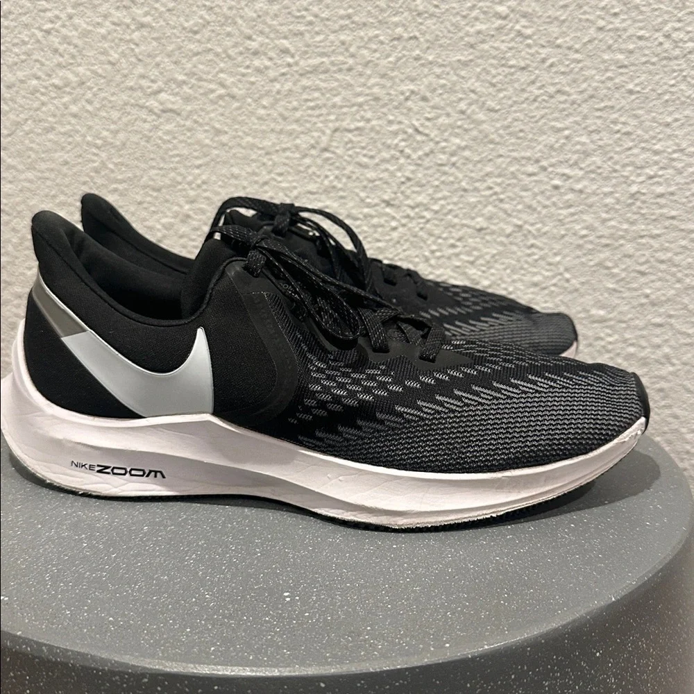 Nike Black and White Zoom Running Shoes